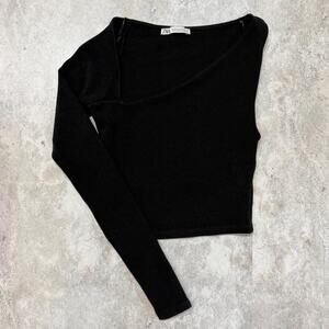 Zara one sleeve asymmetrical black